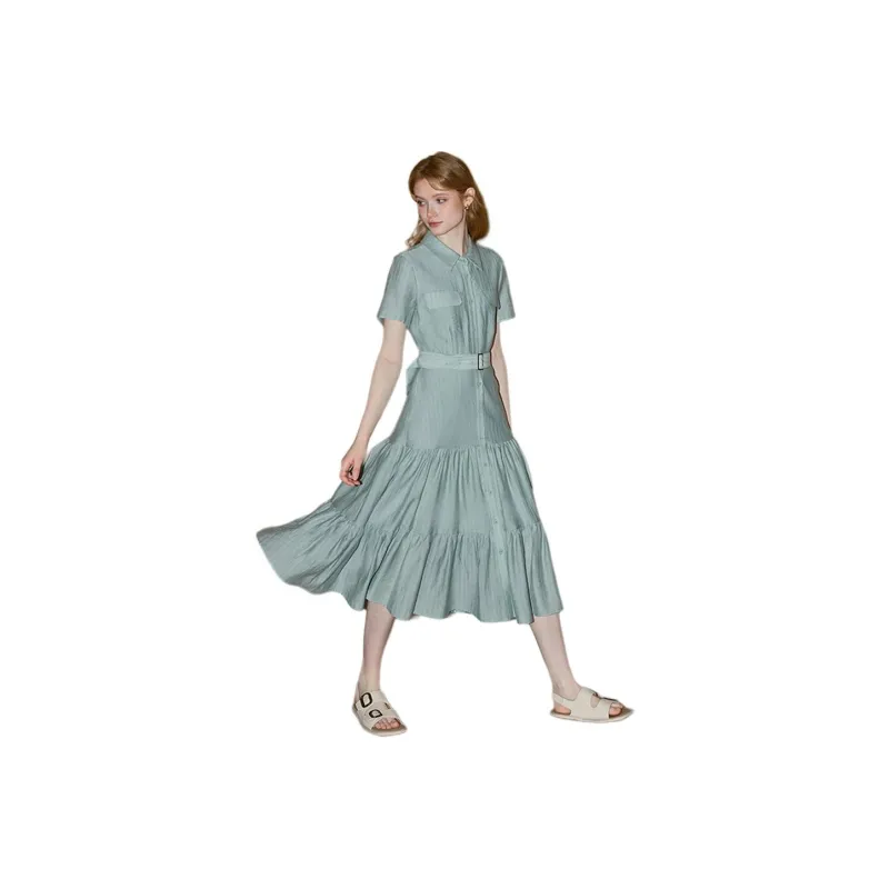 KUHNMARVIN Short Sleeved Dress Women's Green-2