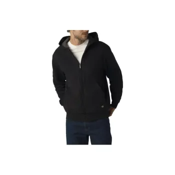 Dickies Thermal Lined Full-zip Fleece Hoodie Jackets Coats Men's Black