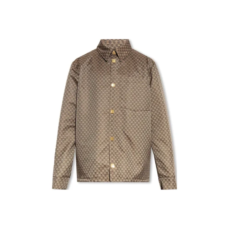 BALMAIN PB monogram Shirt Jacket-0