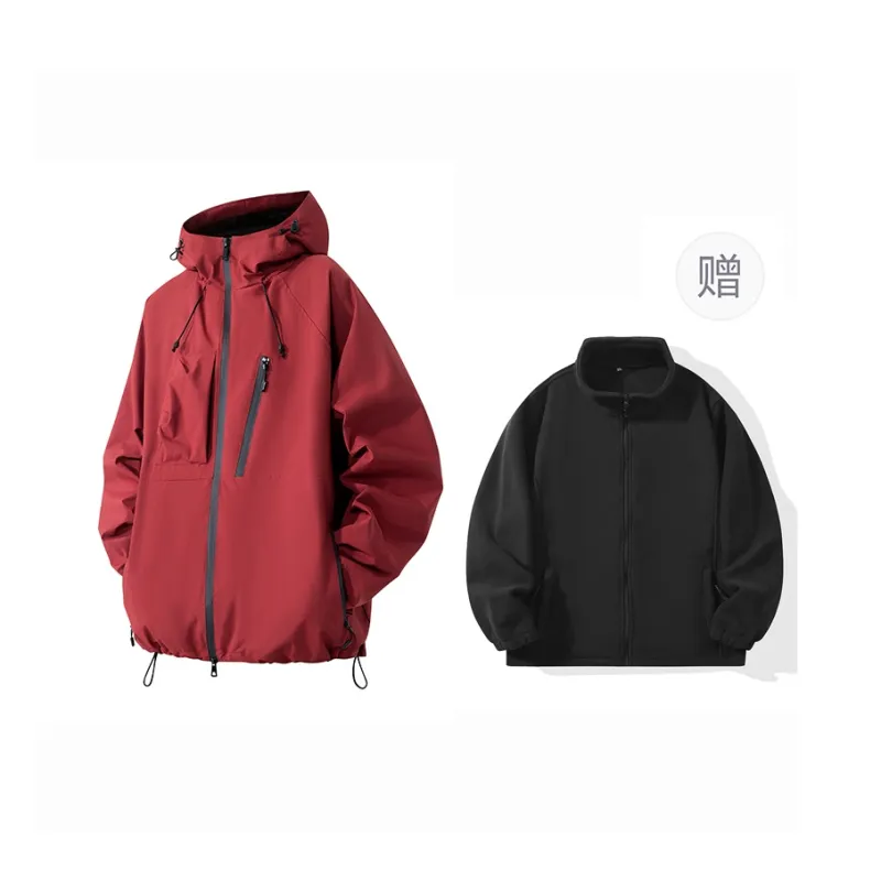 BEENTRILL Waterproof, Windproof, And Breathable Windbreaker Jacket Unisex Rosefinch Red-31