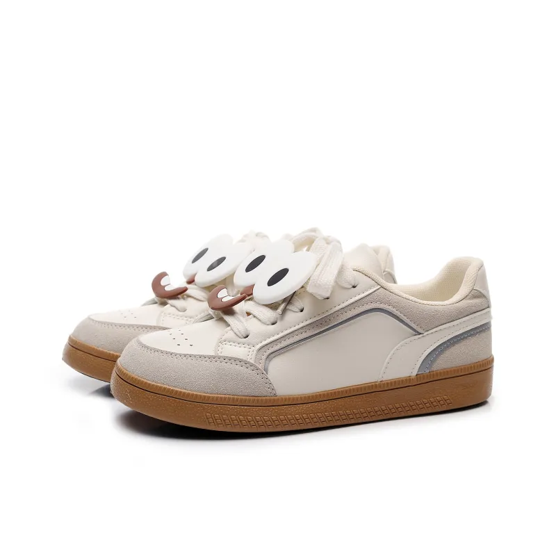 Feiyue Girly Heart Series Lightweight Breathable Height Increasing Low Top Skateboard Shoes Women's White-1