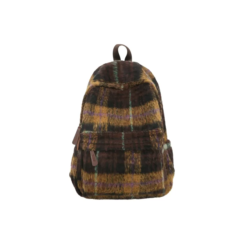 OUZIHUANG Woolen Backpack Regular Women's Pink/Green/Brown/Purple-10