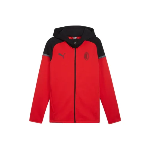 PUMA AC Milan Football Casuals Hooded Jacket Jacket Men's Red-Black