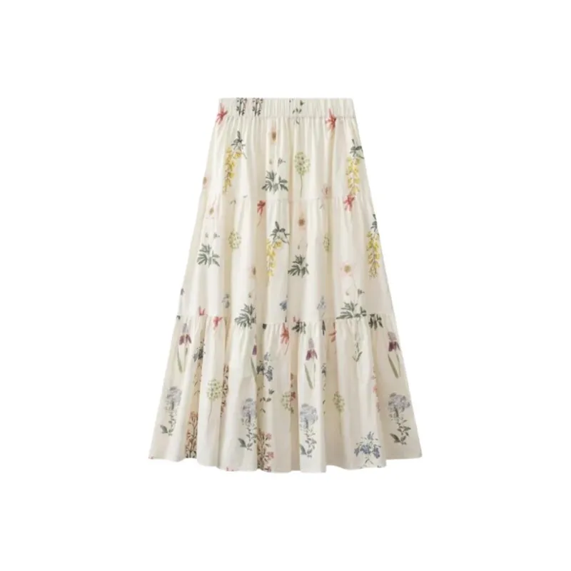 Flowers In Water Casual Long Skirt Women's-2