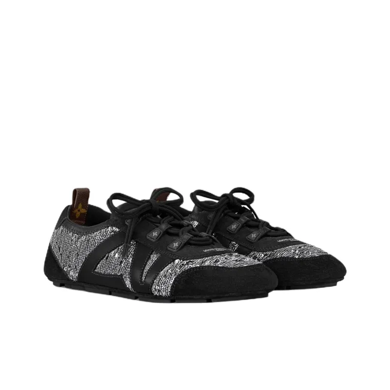 LOUIS VUITTON Sneakerina German Army Trainers Low Top Casual Shoes Women's Black-2