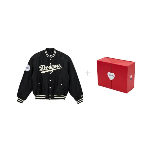 New Era Los Angeles Dodgers, Letter Embroidery Jackets & Coats Baseball Jacket, Black Unisex