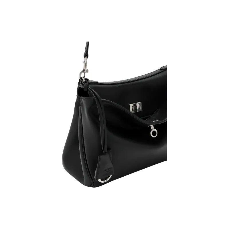 Balenciaga Calfskin Shoulder Bag Men's Black-3