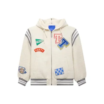 TSMLXLT Baseball Jacket Unisex Raw White