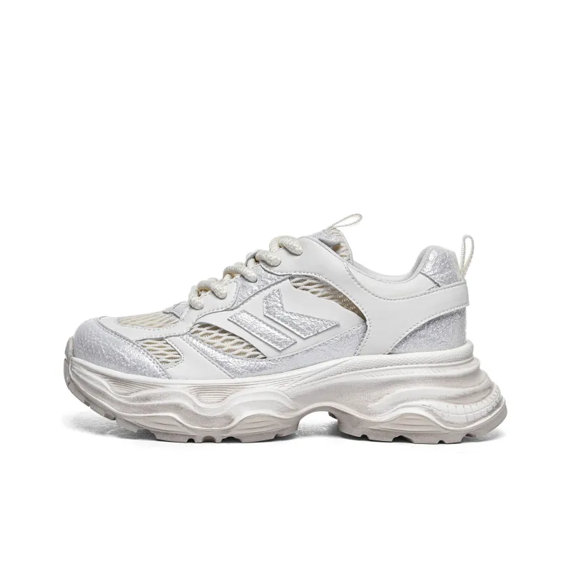 Kappa Anti Slip Wear Resistant Low Top Chunky Sneakers Women's Classic White-0