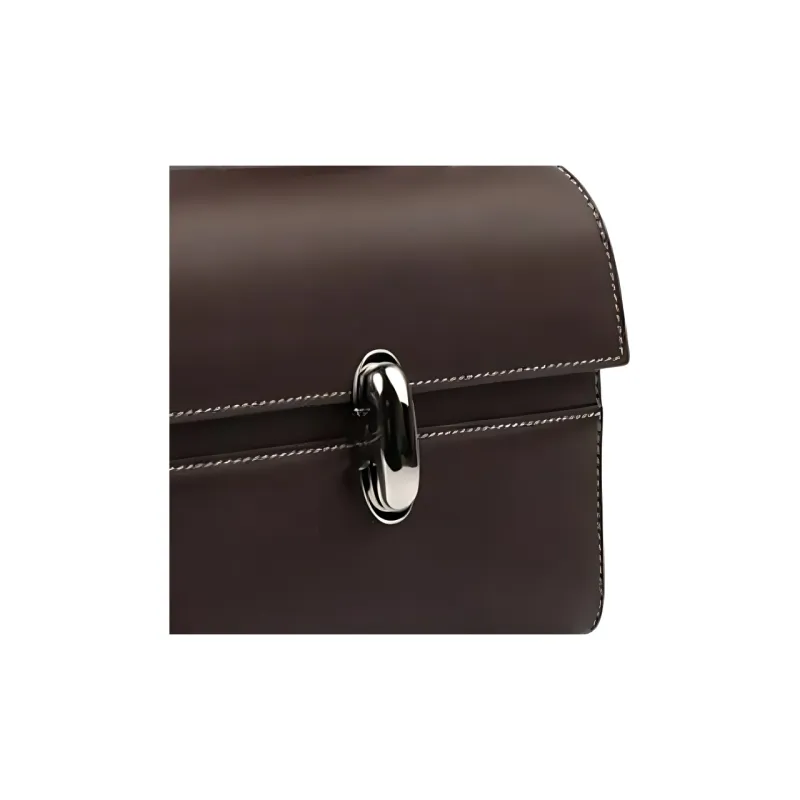 SAVETTE Calfskin Shoulder Bag Women's Coffee-3