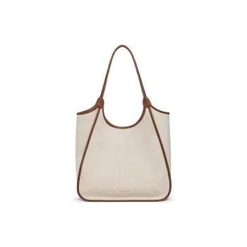 CHARLES&KEITH Canvas Shoulder Bag Large Size Women's Taupe Canvas Beige & Taupe