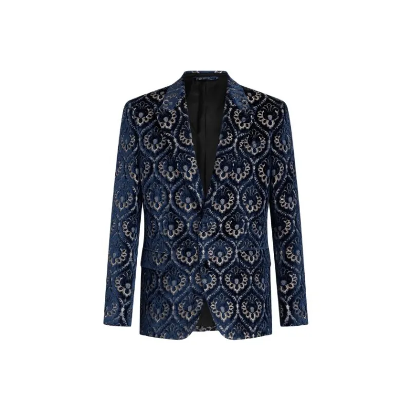 ETRO Velvet Jacquard Single-breasted Blazer-0