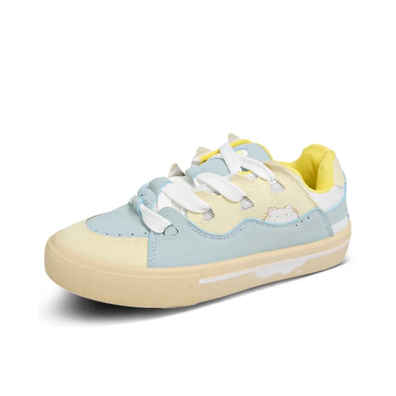 OUGLEMEN Slip Resistant Shock Absorbers With Abrasion Resistant Properties Low Top Skateboard Shoes Women's Box-11