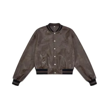 Crying Center Baseball Jacket Unisex Brown