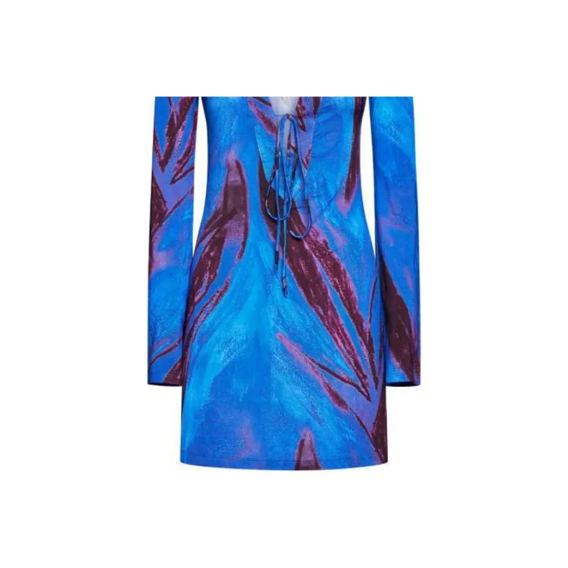 Louisa Ballou Abstract print Long sleeved Kaftan Dress-5