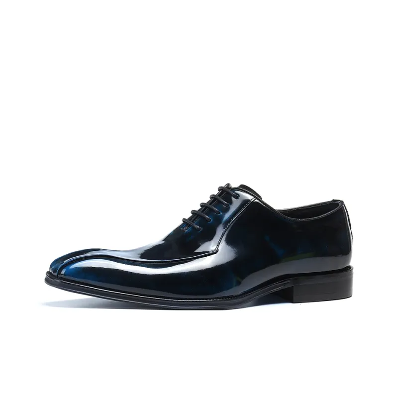 ASTON M.JAZZ Dress Shoes Men Low Top Blue/Gold-1