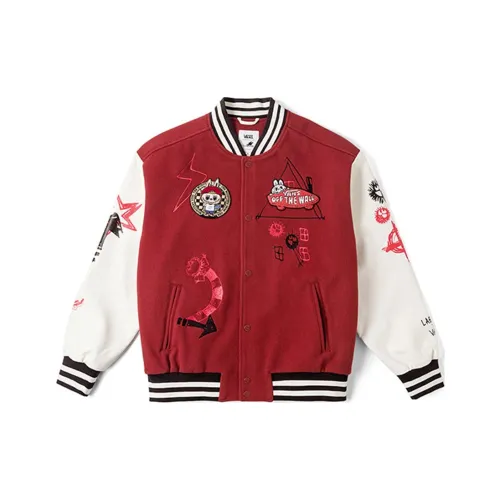 Vans x THE MONSTERS Baseball Jacket Unisex Red Brown