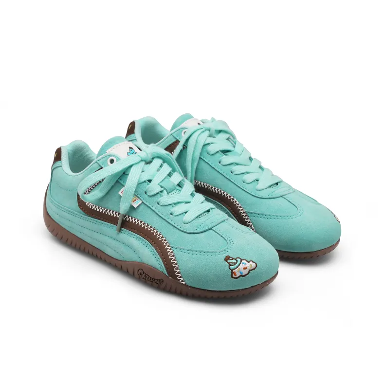 Cat&Sofa Anti Slip Wear Resistant Low Top Skateboard Shoes Unisex Mint Chocolates-1