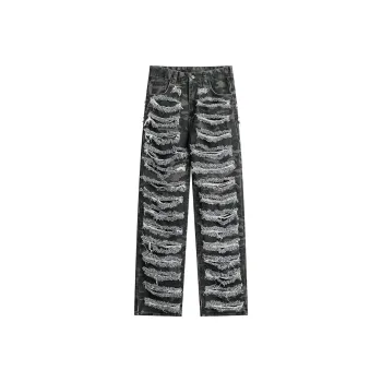 MEIPIN TANG Jeans Unisex Army Green Camouflage