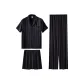 Black Three-Piece Set (Men's-Pants+Shorts+Short-Sleeved Shirt)