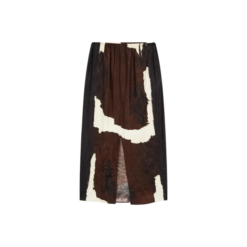 Massimo Dutti Casual Long Skirt Women's Brown-1