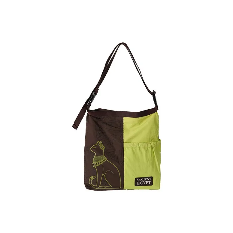The British Museum Fabric Crossbody Bag Regular Unisex Green & Brown-0
