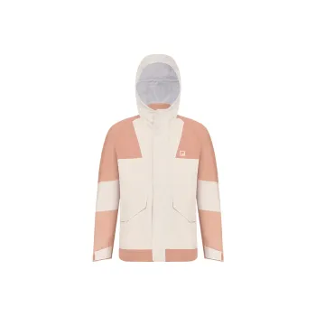 FILA Fitness Hiking Outdoor Hiking Water-Resistant Windproof Warm Windbreaker Jacket Unisex Light Shell Khaki