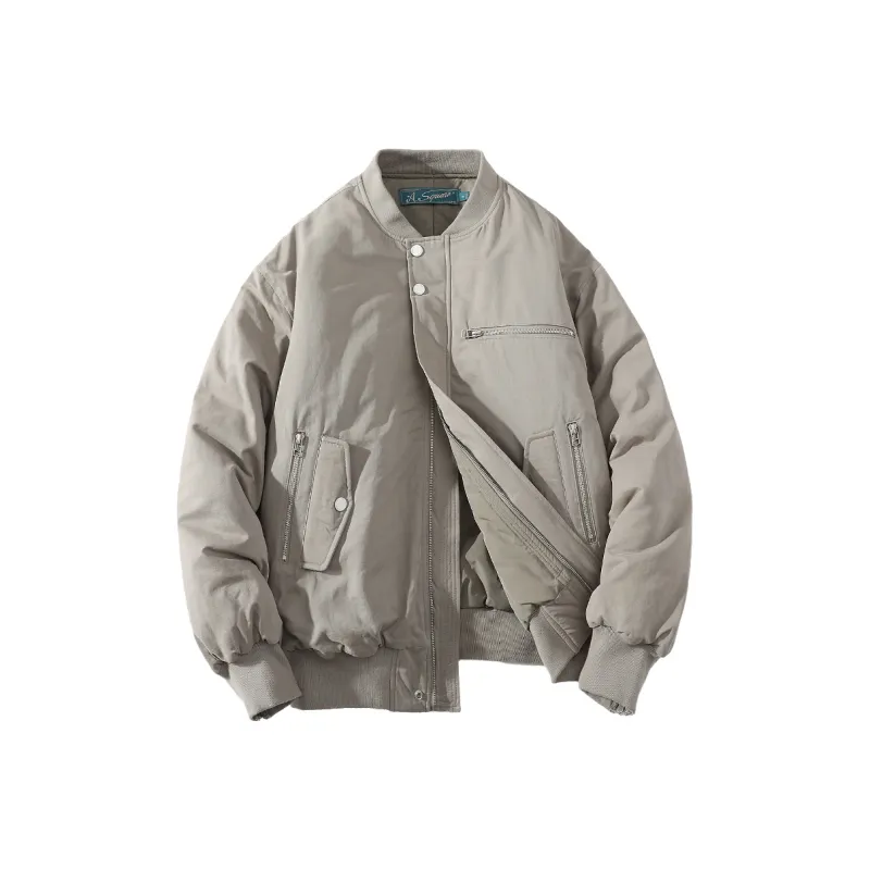 A SQUARE ROOT Baseball Jacket Coat Unisex Gray-0