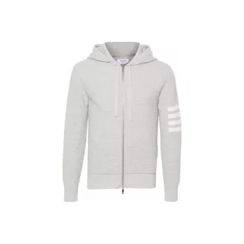 THOM BROWNE Waffle knit Zip up Hoodie