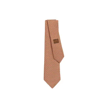 HERMES Mulberry Silk Ties Men's Orange
