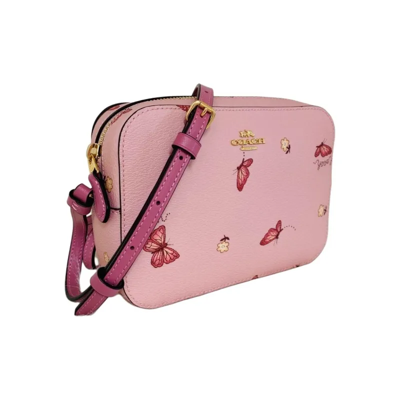 COACH Camera Leather Handbag Shoulder Bag Crossbody Bag Mini Women's Pink-2