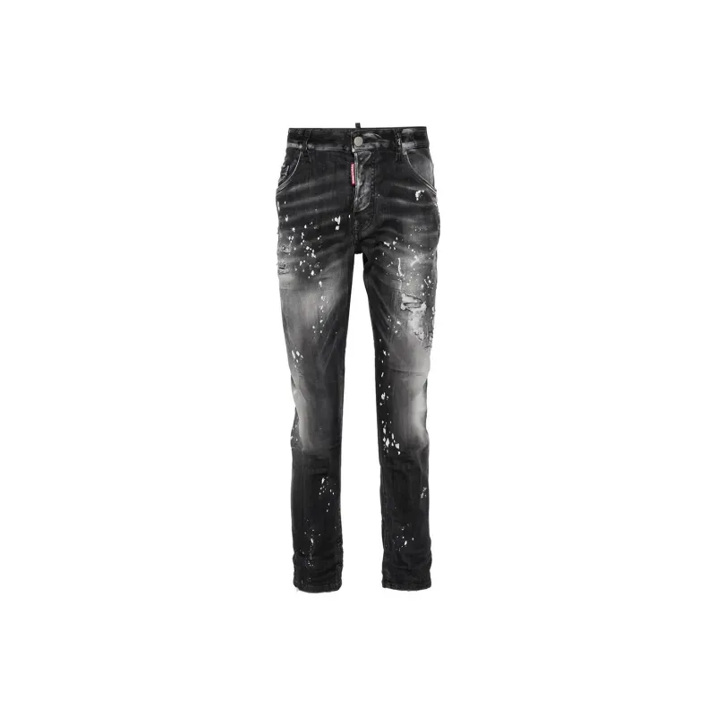 DSQUARED 2 Distressed Paint Splattered Skinny Jeans-0