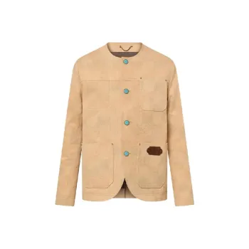 LOUIS VUITTON Damier Collarless Workwear Cotton Jacket