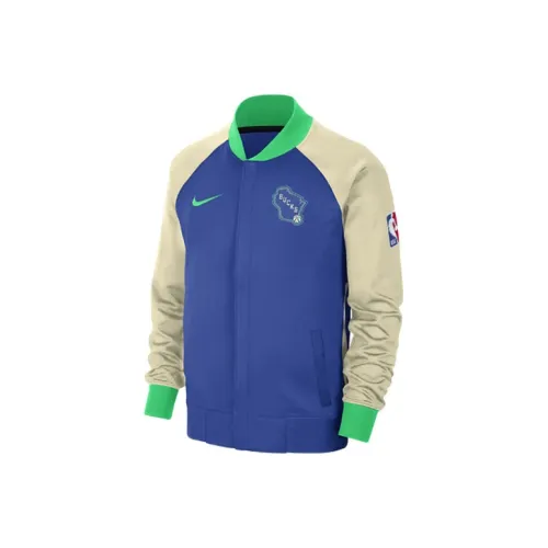 Nike Dri-Fit Milwaukee Bucks Showtime City Edition Jackets Coats City Edition Milwaukee Bucks Men's Blue