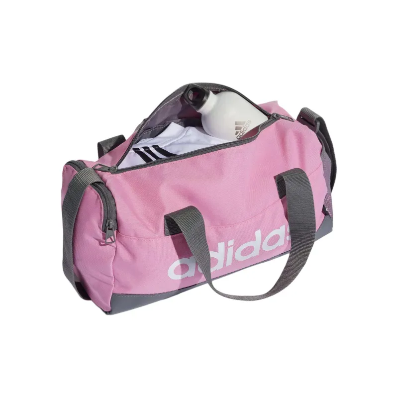 Adidas Polyester Travel Bag Unisex Pink & Gray & White-3