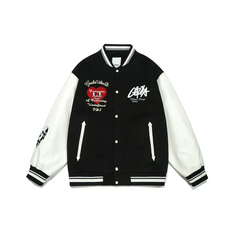 Guuka Baseball Jacket Unisex Black-0