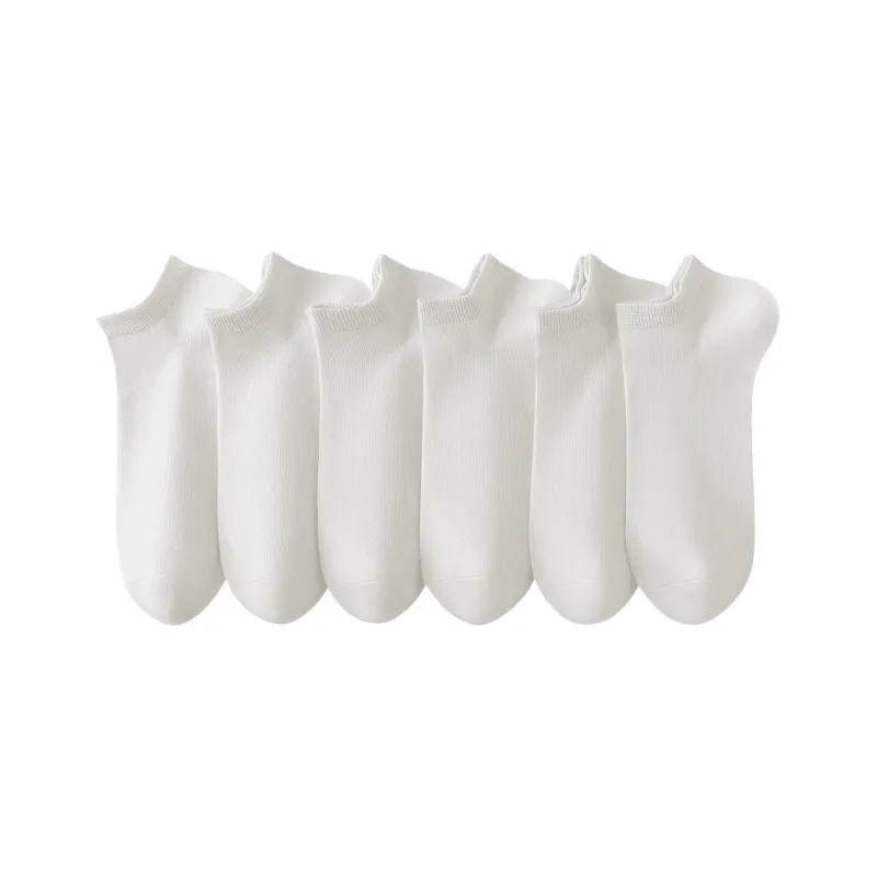 Urban Beauty Ankle Socks Women's 6 Pack Pure White-0
