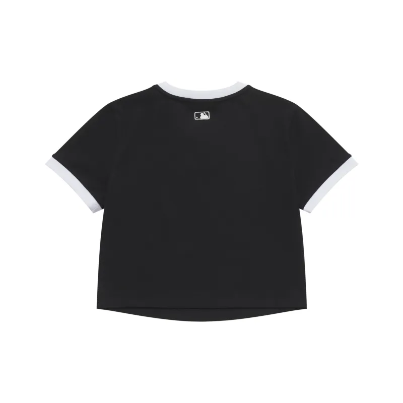 MLB Preppy Style Collection New York Yankees SS25 T Shirt Women's Black-1