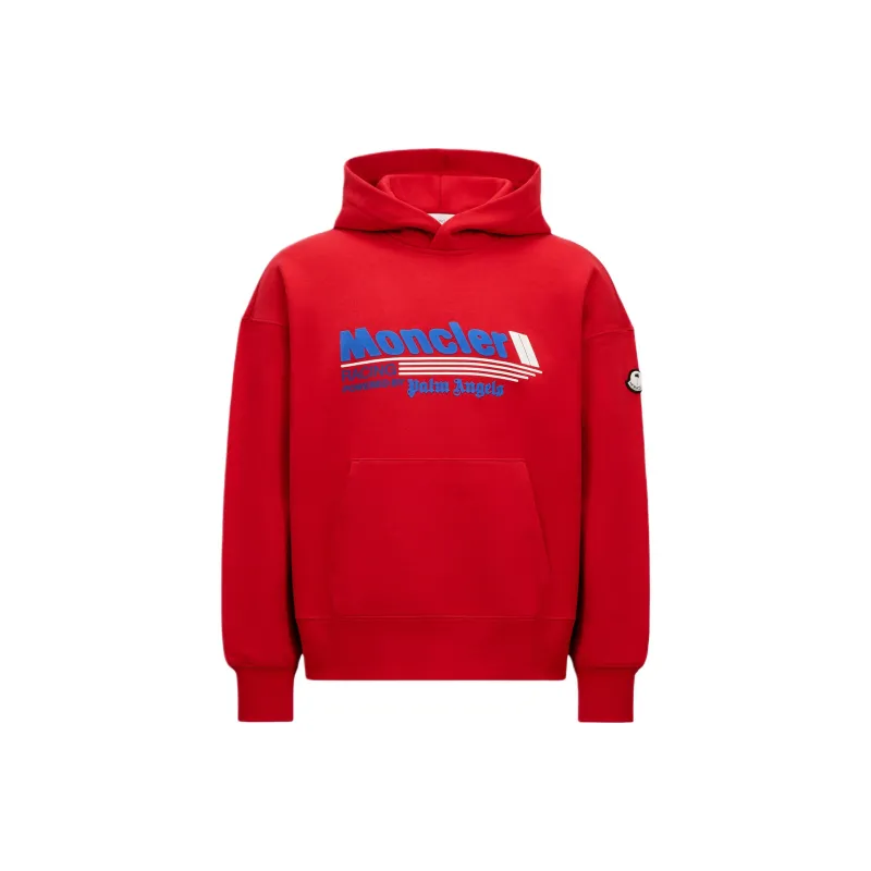 Palm Angels X MONCLER GENIUS Palm Angles Collaboration Collection Sweatshirts Unisex Red-0