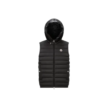 Moncler Logo Patch Zip Up Padded Vest