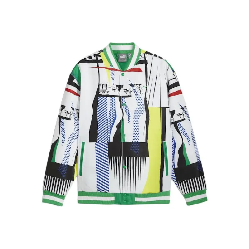 PUMA x BMW FW23 Baseball Jacket Unisex Grass Green-0