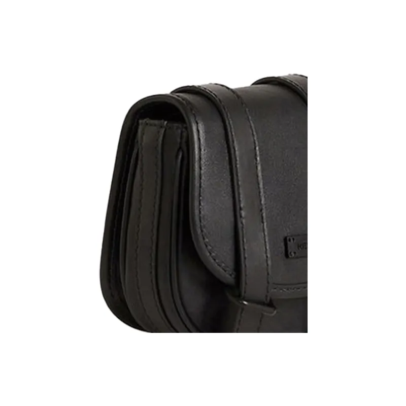 KENZO Cow Leather Messenger Bag, Shoulder Bag, Crossbody Bag Mini Unisex Black-4