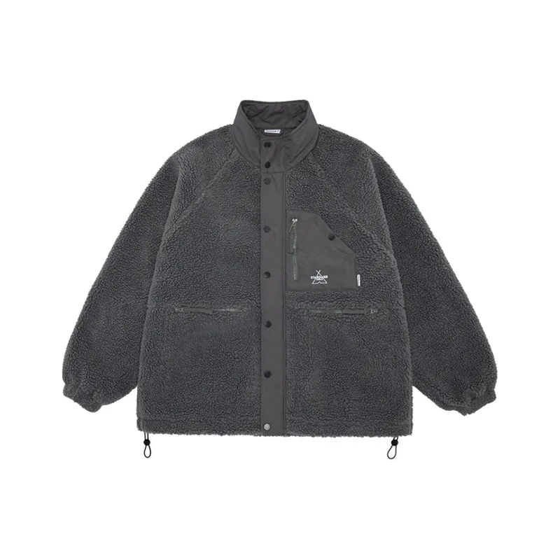 URBAN STANDARD Velvet feel Coat Unisex Gray-0