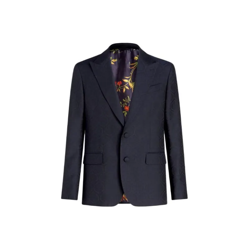 ETRO Peak lapel Single breasted Blazer-0