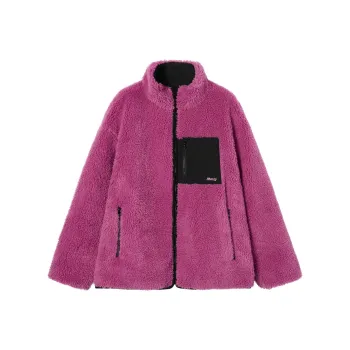 Mmlg Velvet feel Coat Unisex Fuchsia