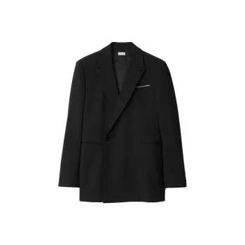 Burberry Wool Blend Tailored Jacket Jackets Coats Men's Black