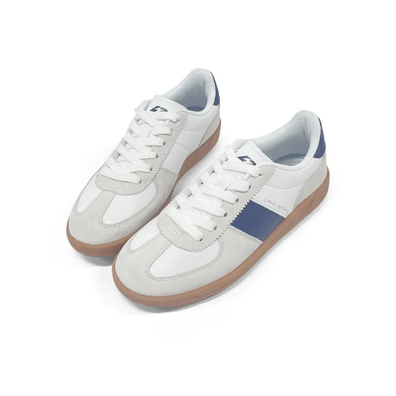 LPMX Slip Resistant, Abrasion Resistant, Breathable Low Top Casual Shoes Unisex White Gray Blue-3