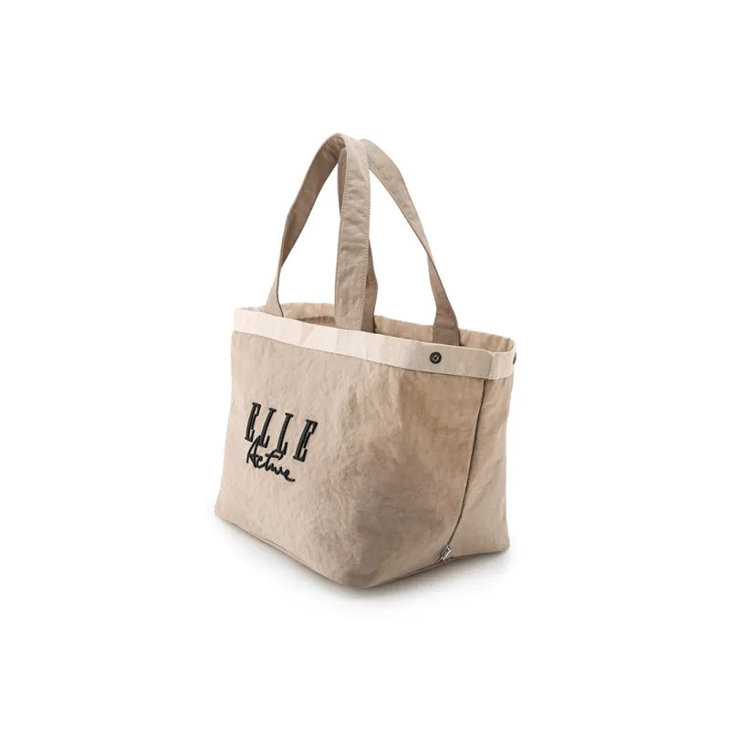 Elle Active Fabric Tote Bag, Shopping Bag, Shoulder Bag Large Size Unisex Khaki/Red Blue-1