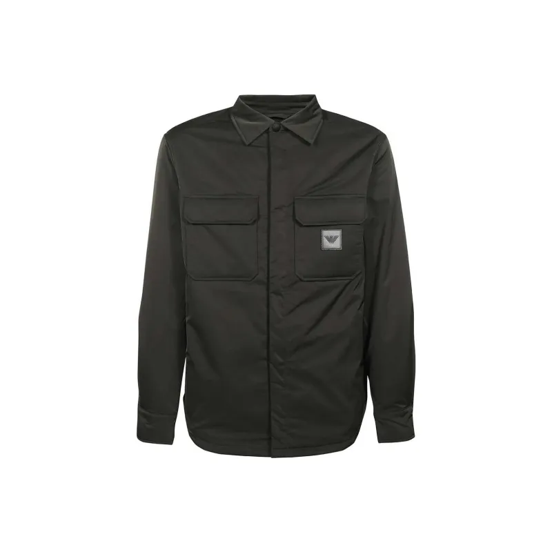 EMPORIO ARMANI Logo patch Shirt jacket-0