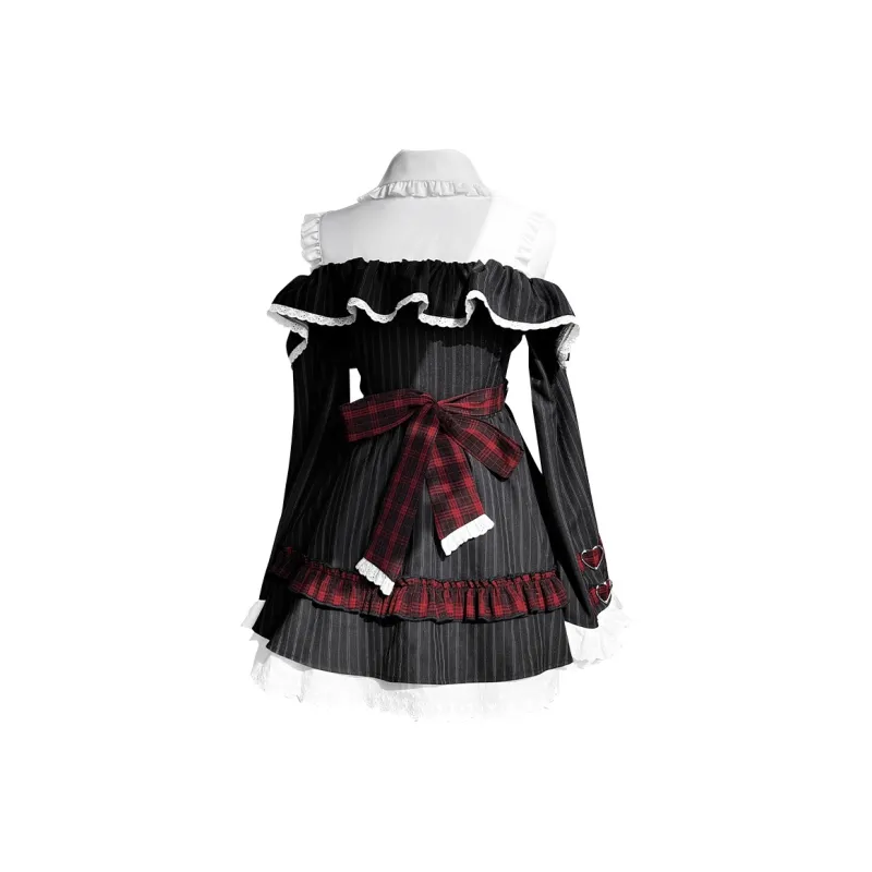 LALAJK Long Sleeved Dress Women's Black-1
